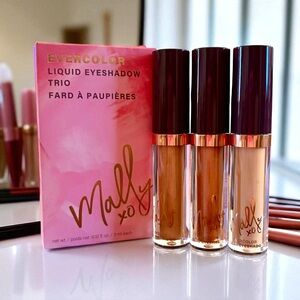 ⚫️ Mally Evercolor Liquid Eye Shadow Trio Almond Cake Pop Champagne New In Box